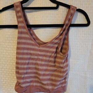 Striped Pink and White Tank Top
